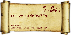 Tiller Szórád névjegykártya